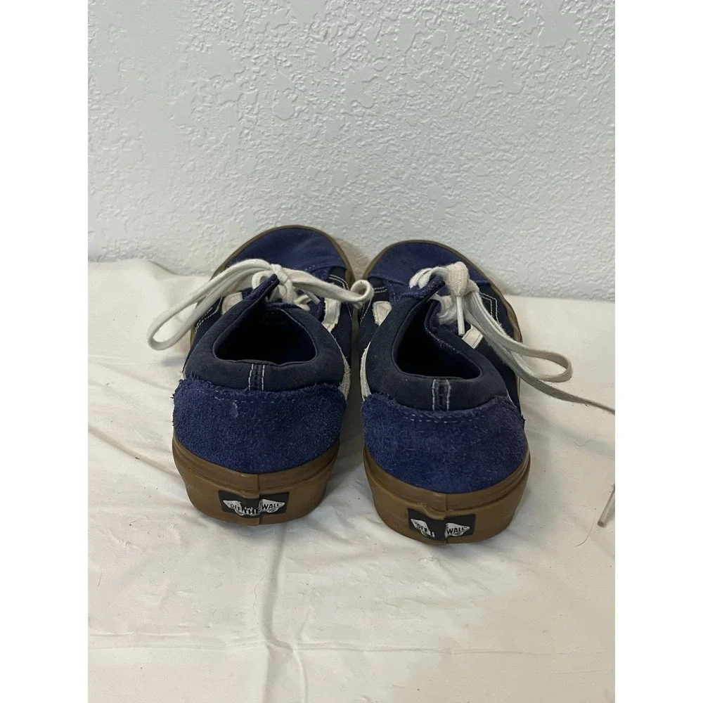 Vans 507698‎ Lace Up Navy Blue White Mens 8 Womens 9.5 Old Skool Skateboard